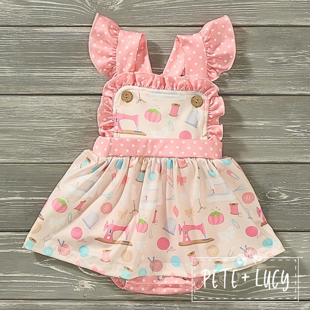 New Pete + Lucy Size 3-6 Months Susie's Sewing Girls Infant Romper